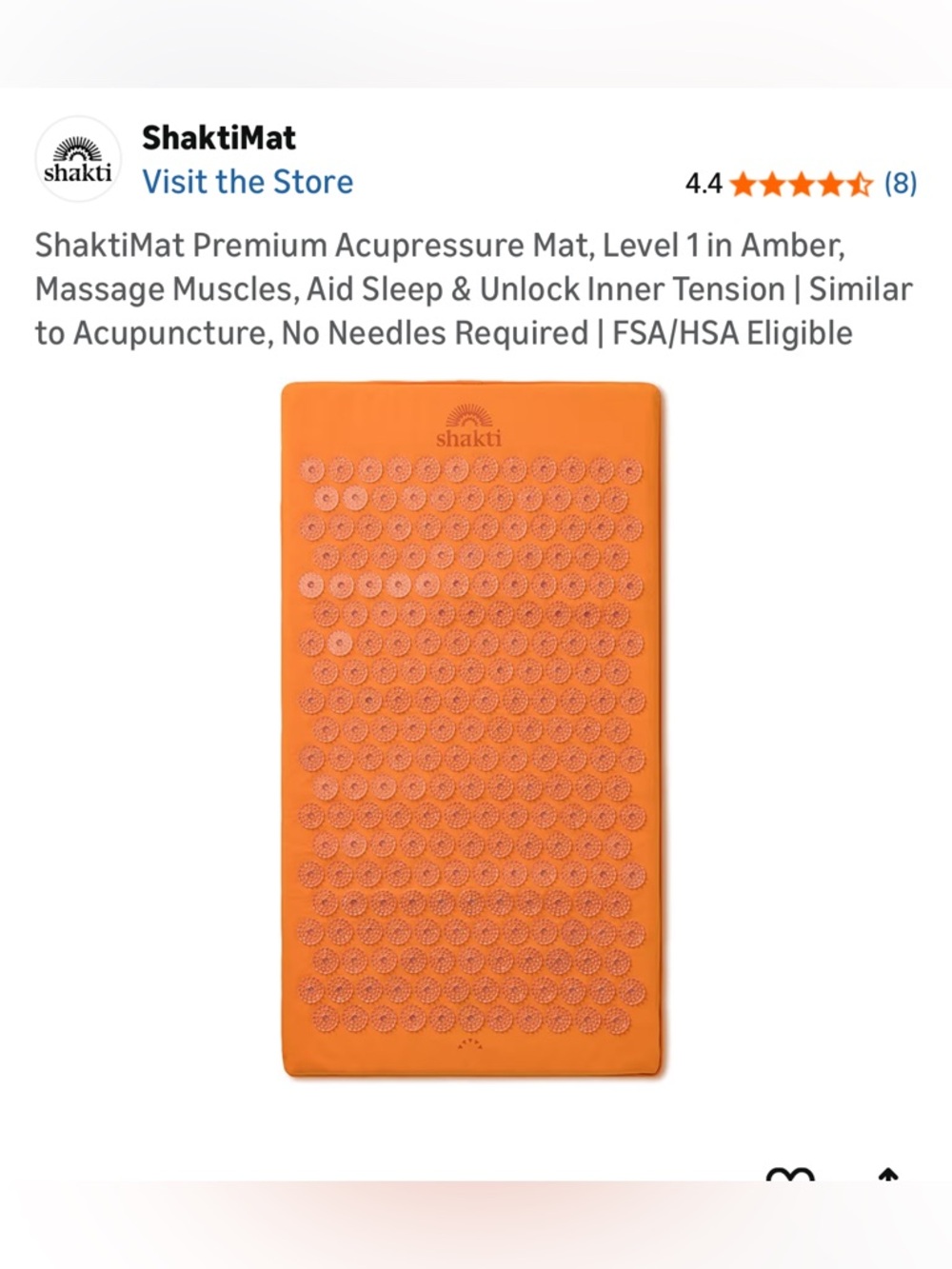 ShaktiMat Amber Acupressure Mat level 1